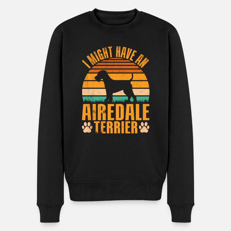 Airedale Terrier Gifts - Männer Premium Bio Pullover - Schwarz