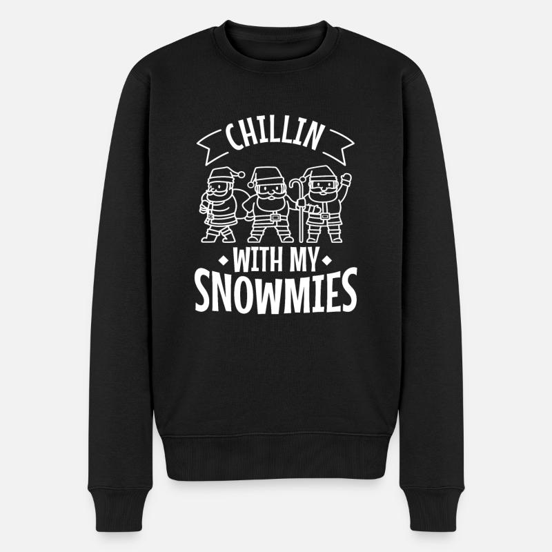 Détendez-vous avec mes Snowmies - Pull Premium bio Homme - noir