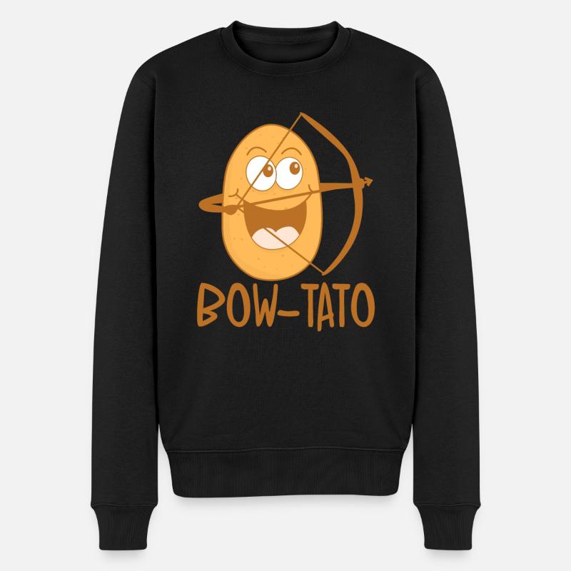 Potato Archery Bow Potatoes - Männer Premium Bio Pullover - Schwarz