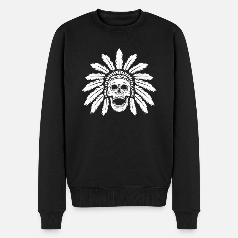 Crâne indigène Crâne - Pull Premium bio Homme - noir