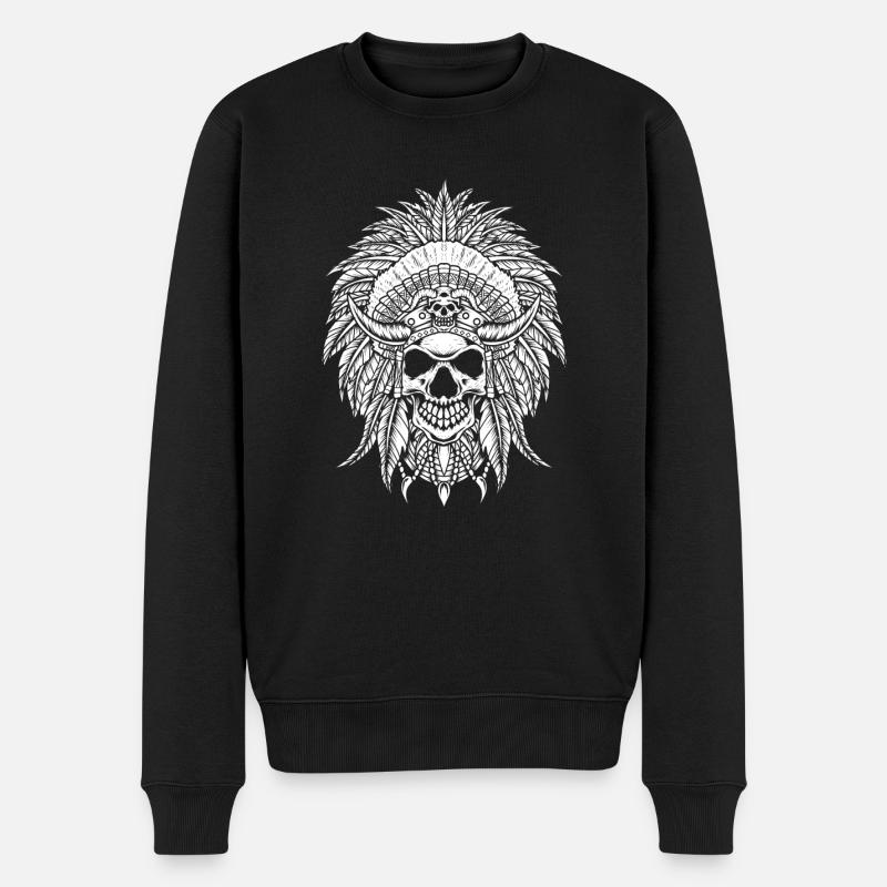 Crâne indigène Crâne - Pull Premium bio Homme - noir