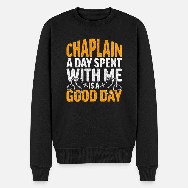 Chaplain, Clerical, Parish Priest - Men's Premium Organic Jumper - black
