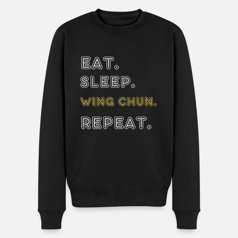 Wing Chun - Männer Premium Bio Pullover - Schwarz