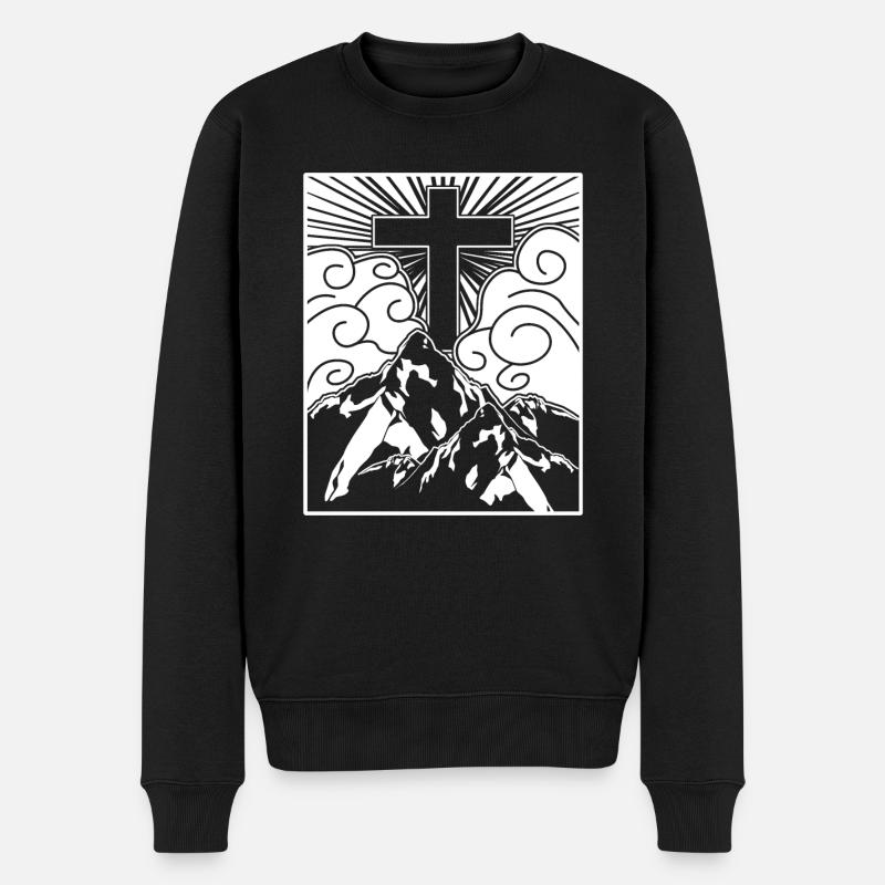 Cross Jesus Christ Christianity - Männer Premium Bio Pullover - Schwarz