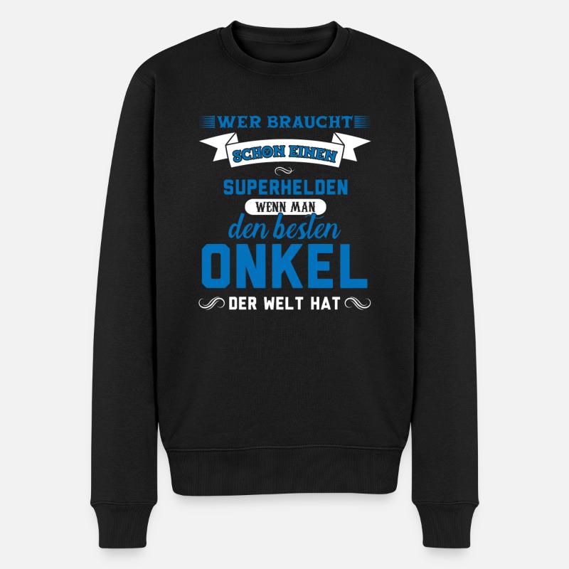 Onkel Familie Onkels Geschenk - Männer Premium Bio Pullover - Schwarz