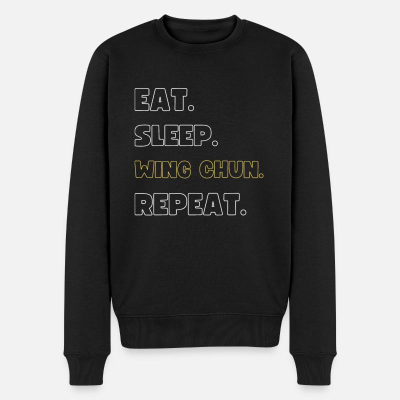 Wing Chun - Männer Premium Bio Pullover - Schwarz
