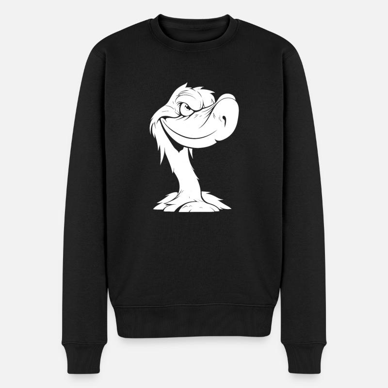 Flamingo Lächeln - Männer Premium Bio Pullover - Schwarz