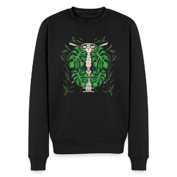Monstera Deliciosa Albo Plante d’intérieur botanique - Pull Premium bio Homme - noir - Devant - Nico (187cm)