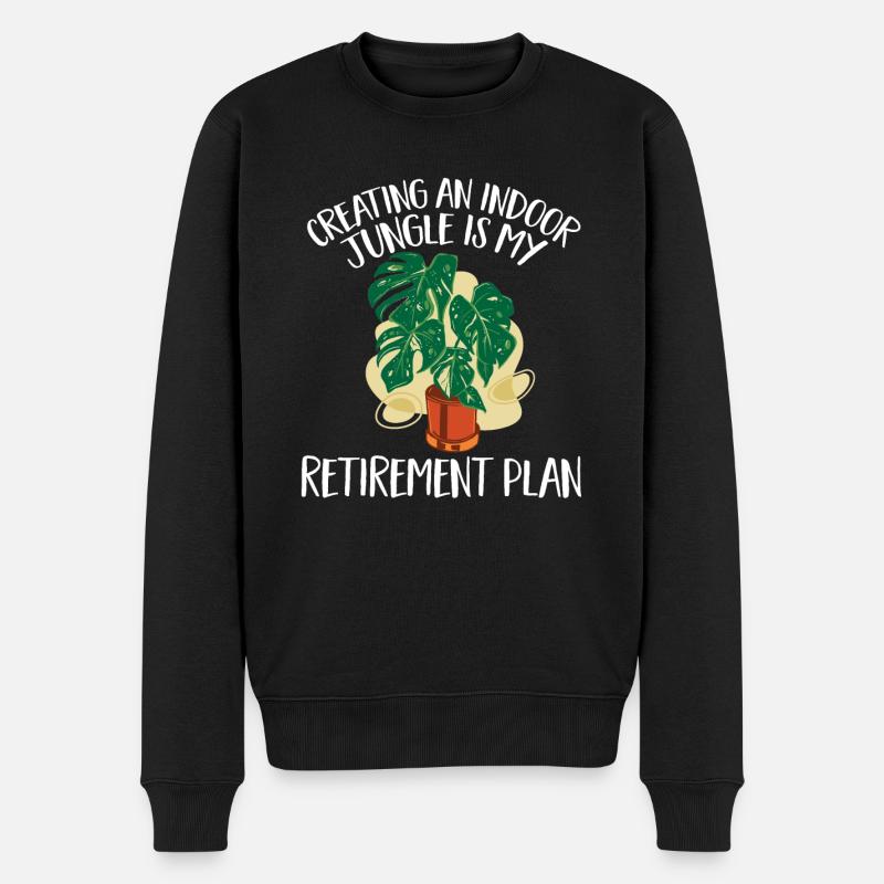 Monstera Deliciosa Albo Botanische Zimmerpflanze - Männer Premium Bio Pullover - Schwarz