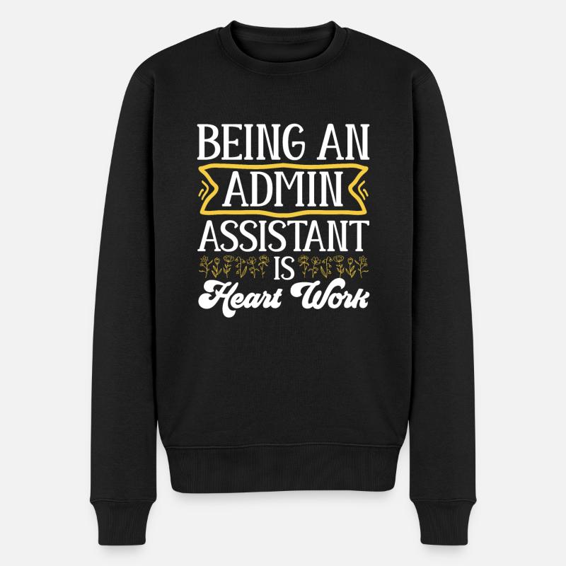 Sekretärin Verwaltungsassistentin Bürokauffrau - Männer Premium Bio Pullover - Schwarz