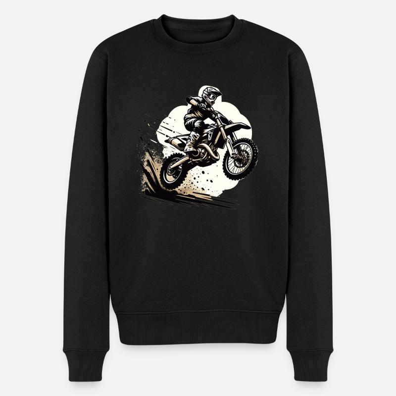 Motocross Motorrad Motocrossfahrer Motocross - Männer Premium Bio Pullover - Schwarz