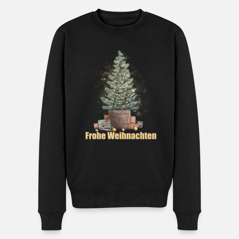 Frohe Weihnachten - Männer Premium Bio Pullover - Schwarz