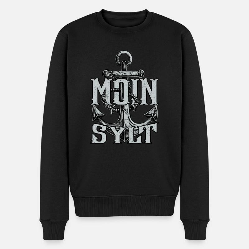 Moin Sylt - Männer Premium Bio Pullover - Schwarz
