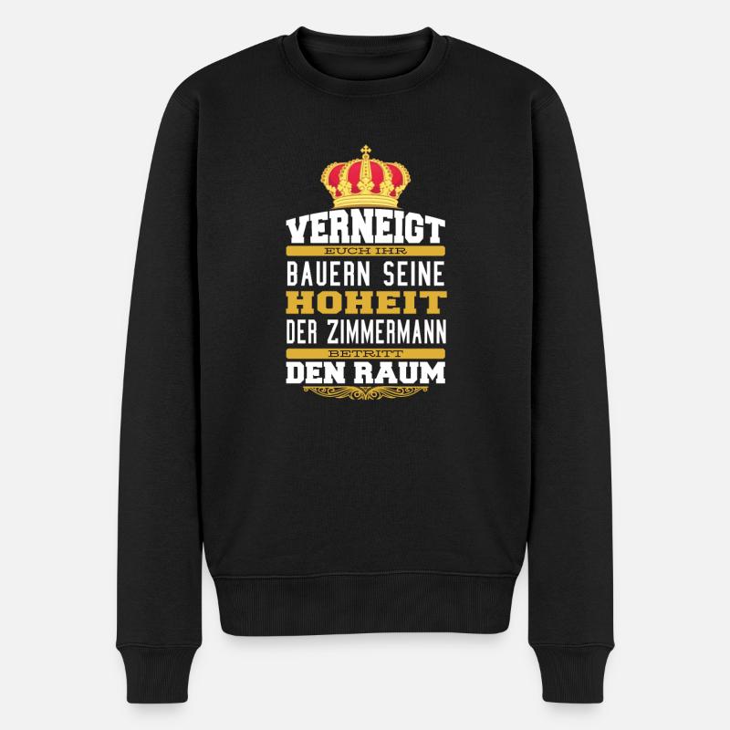 Witziges Zimmermann T-shirt Geschenk Zimmermann - Männer Premium Bio Pullover - Schwarz