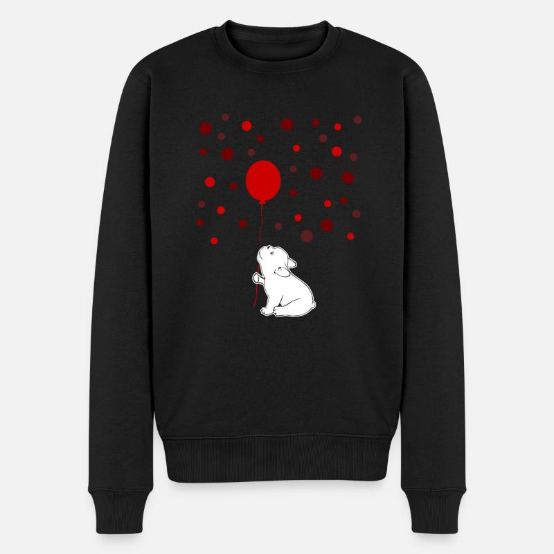 French Bulldog with Balloon - Männer Premium Bio Pullover - Schwarz