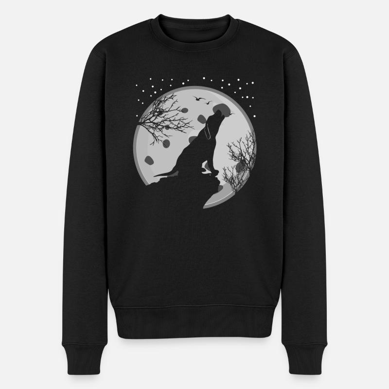 Labrador Retriever Moon - Männer Premium Bio Pullover - Schwarz