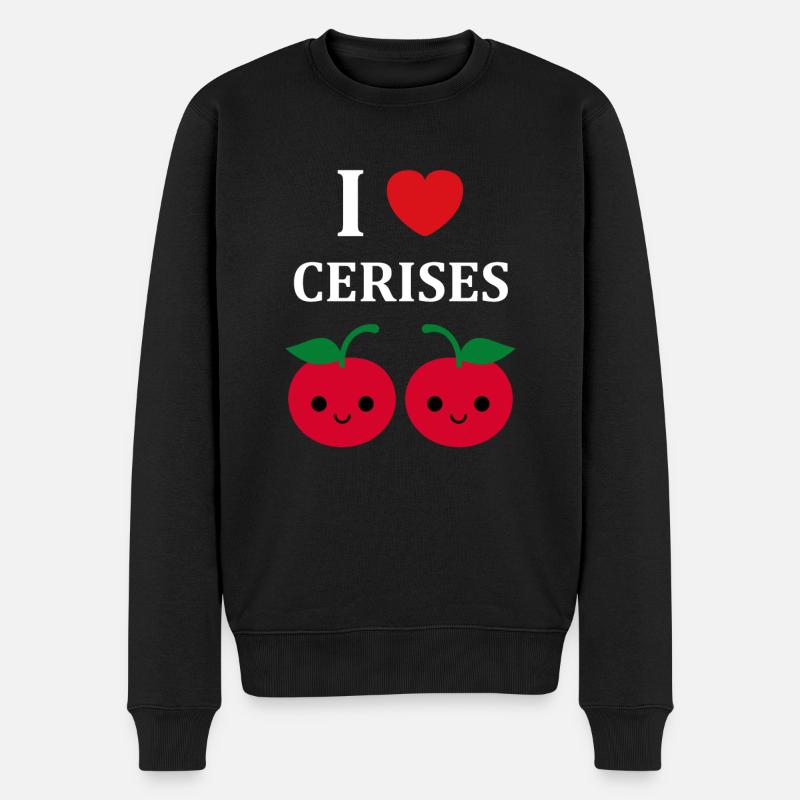 cerises - Pull Premium bio Homme - noir
