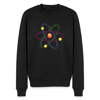 Amoureux des mathématiques, balise Pi, symbole de l’atome, nombres 3.14 - Pull Premium bio Homme - noir - Devant - Nico (187cm)