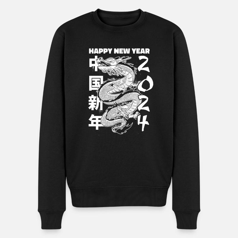 Année du Dragon 2024 - Pull Premium bio Homme - noir