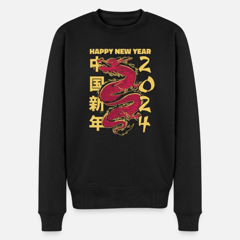 Année du Dragon 2024 - Pull Premium bio Homme - noir