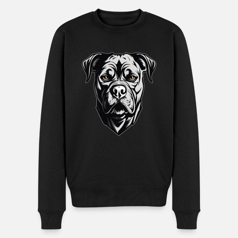 Elegantes Pitbull Design - Männer Premium Bio Pullover - Schwarz