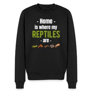La maison est l’endroit où mes herpétologistes reptiliens - Pull Premium bio Homme - noir - Devant - Nico (187cm)