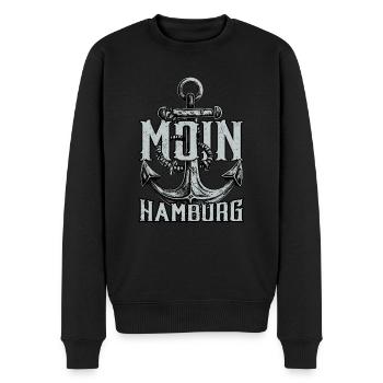 Moin Hamburg - Männer Premium Bio Pullover - Schwarz - Vorne - Nico (187cm)