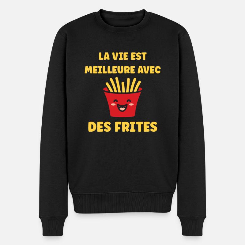 frites - Pull Premium bio Homme - noir