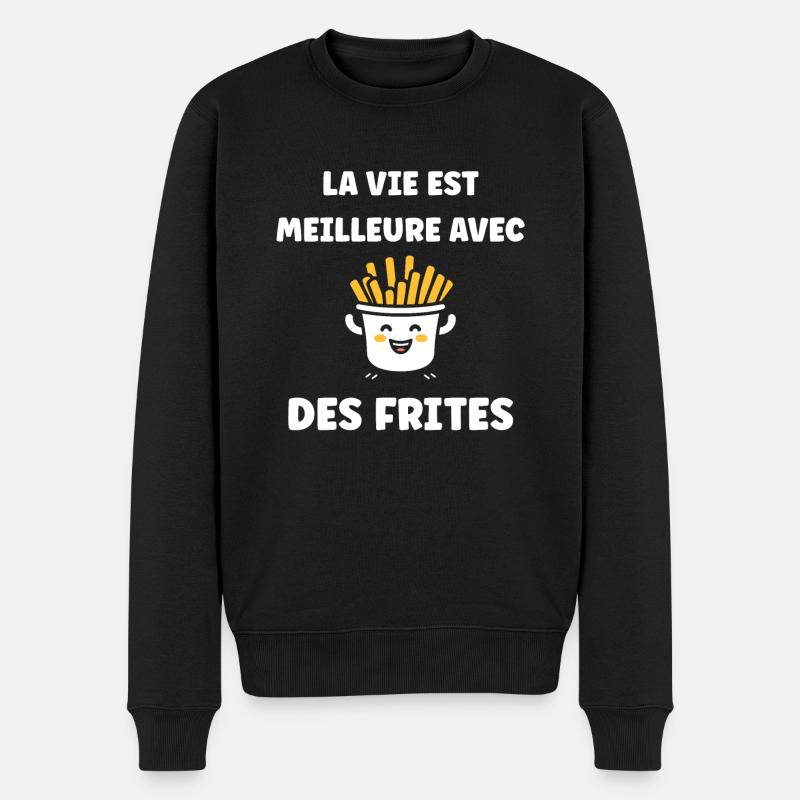 frites - Pull Premium bio Homme - noir