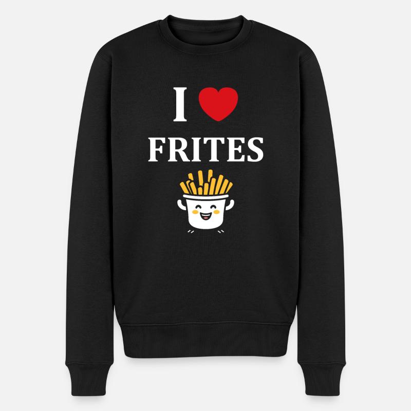 i love frites - Pull Premium bio Homme - noir