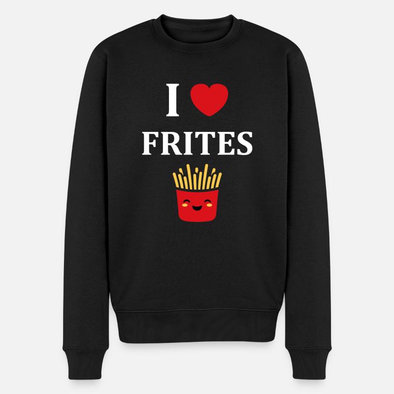 i love frites - Pull Premium bio Homme - noir