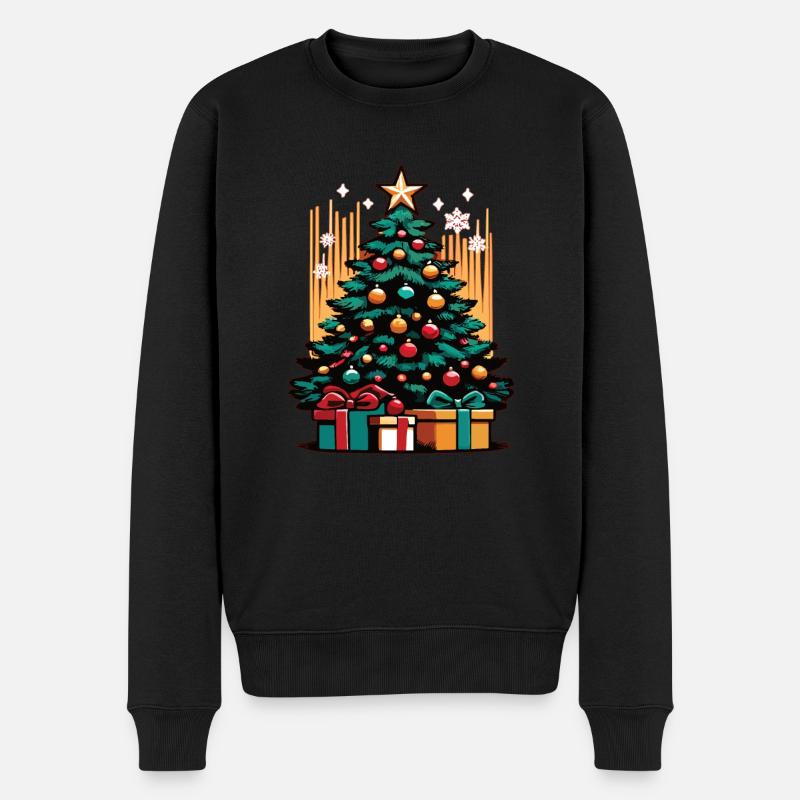 Weihnachtsbaum Tannenbaum Christbaum - Männer Premium Bio Pullover - Schwarz