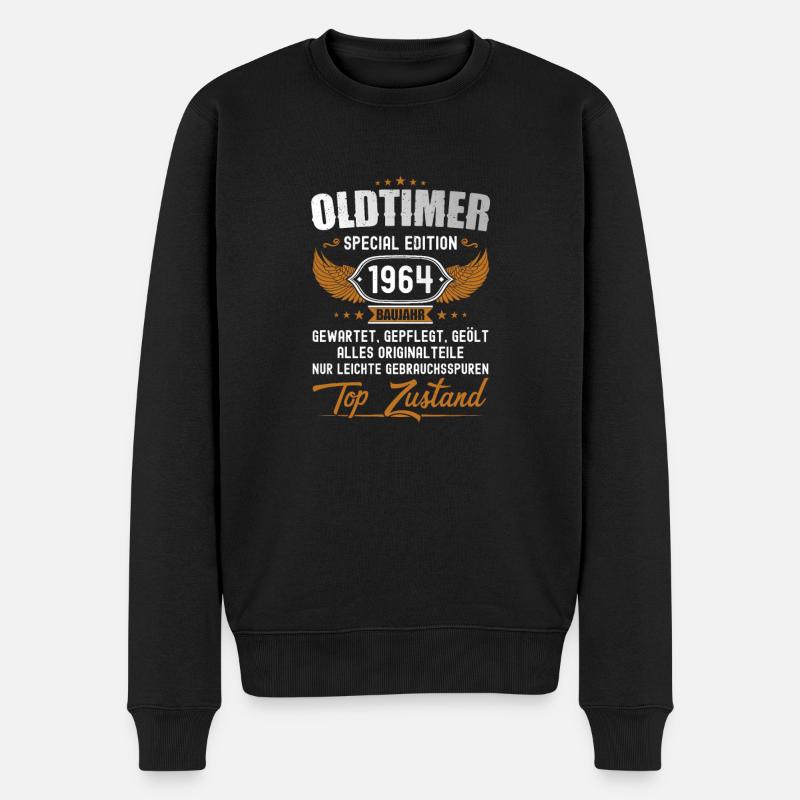 60. Geburtstag 60 Jahre Oldtimer Geschenk 1964 - Männer Premium Bio Pullover - Schwarz