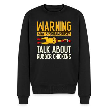 Gummihuhn Kostüm Spielzeug Gummihuhn - Männer Premium Bio Pullover - Schwarz - Vorne - Nico (187cm)