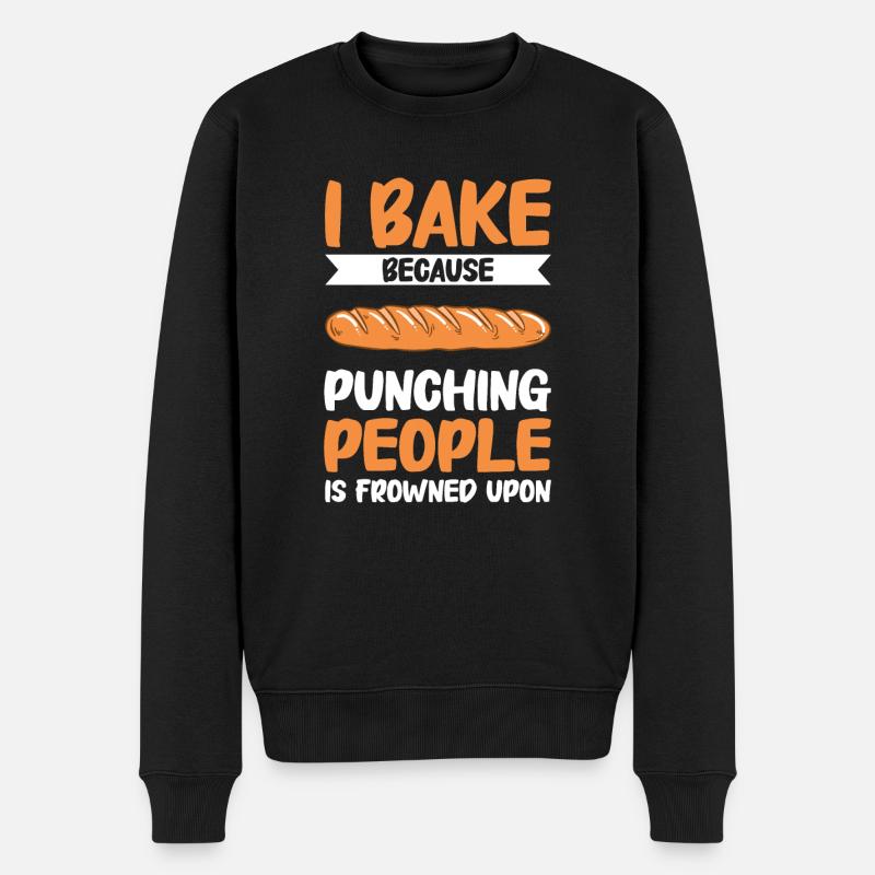 Brot backen Bäcker Bäckerei Brot machen - Männer Premium Bio Pullover - Schwarz