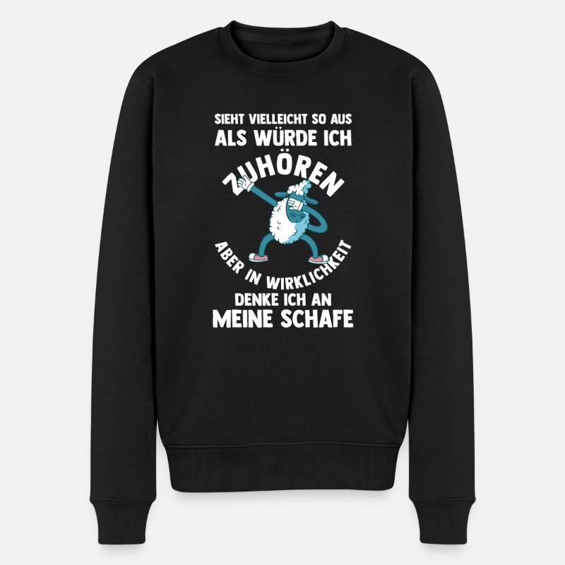 Schaf Schäfer Schäferei Bauer Landwirt Bauernhof S - Männer Premium Bio Pullover - Schwarz