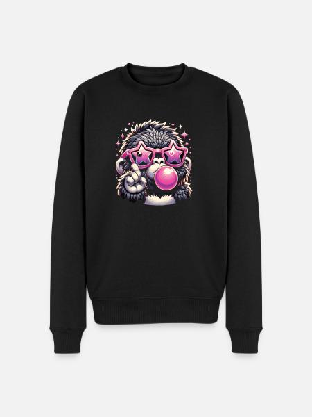 Gorilla with sunglasses - Men's Premium Organic Jumper - black