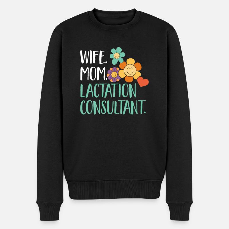 Stillberaterin Laktationsberaterin IBCLC - Männer Premium Bio Pullover - Schwarz