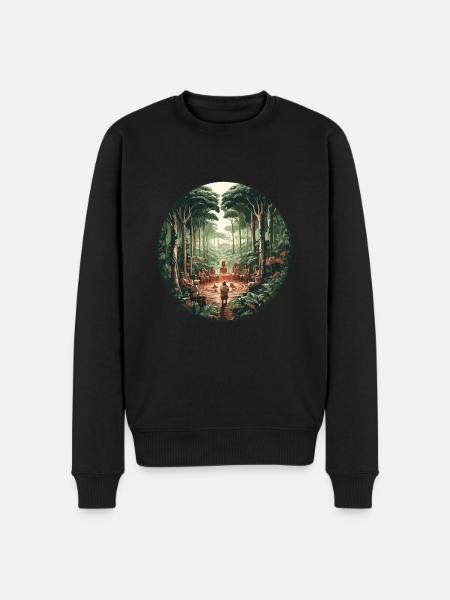 Rainforest Ayahuasca Ceremony - Men's Premium Organic Jumper - black