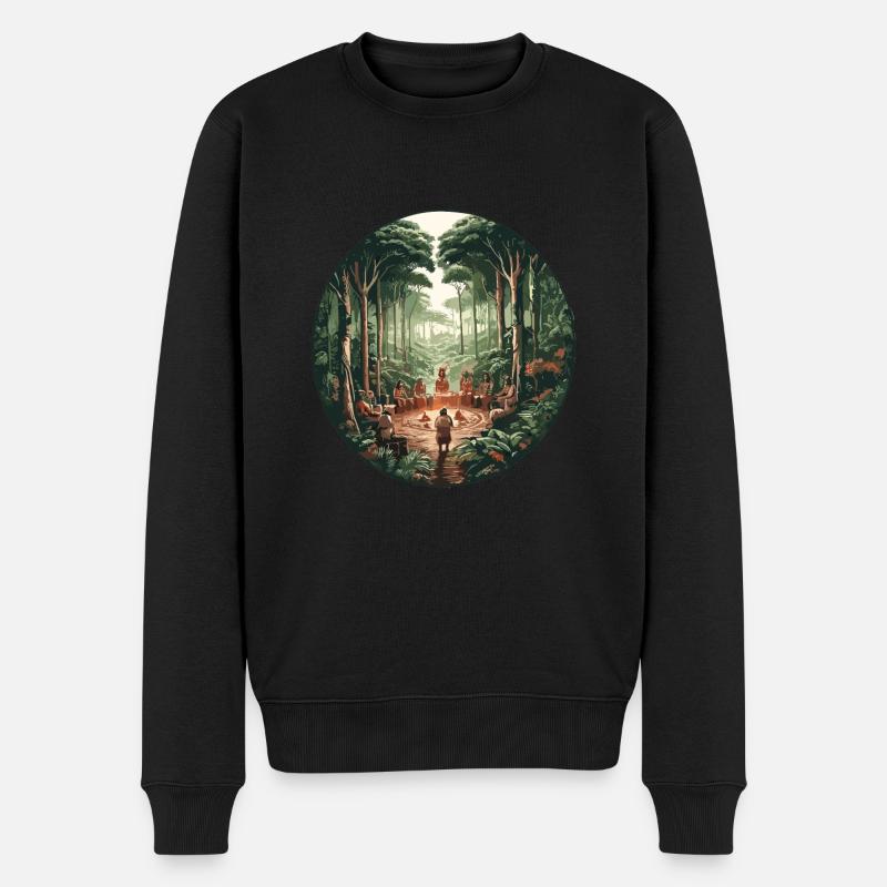 Cérémonie de l’Ayahuasca de la forêt tropicale - Pull Premium bio Homme - noir