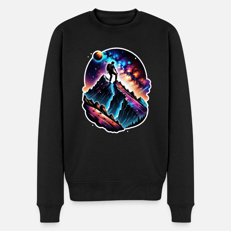 escalade - lune - espace - Pull Premium bio Homme - noir