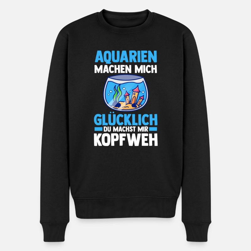 Aquarium Fische Aquaristik - Männer Premium Bio Pullover - Schwarz