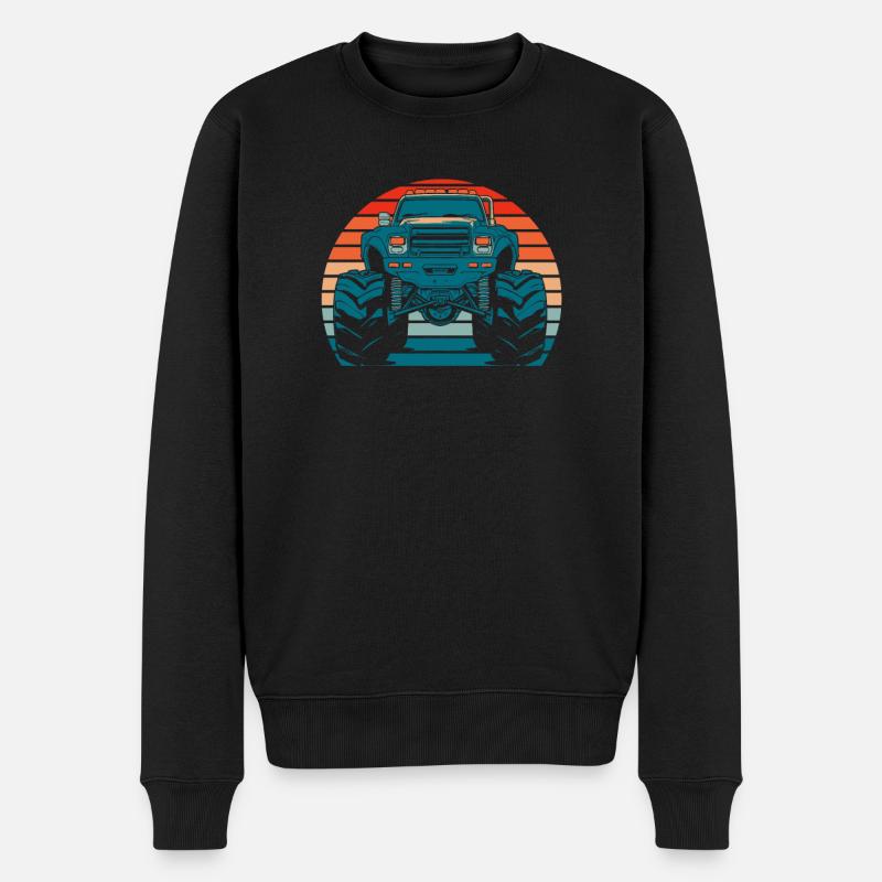 Monster Truck - Männer Premium Bio Pullover - Schwarz