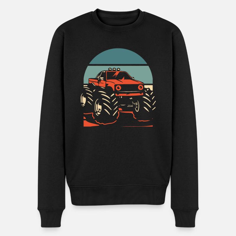 Monster Truck - Männer Premium Bio Pullover - Schwarz