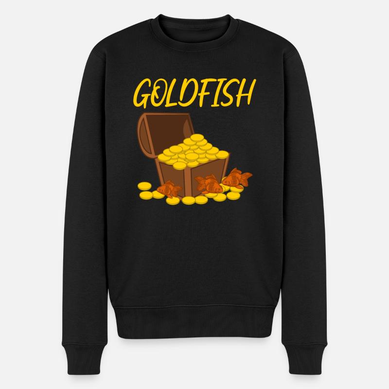 Gold Fish Goldfish - Männer Premium Bio Pullover - Schwarz