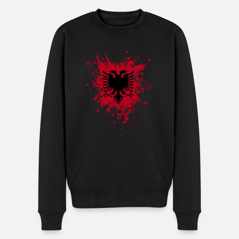 Drapeau albanais Aigle albanais Shqiponja - Pull Premium bio Homme - noir