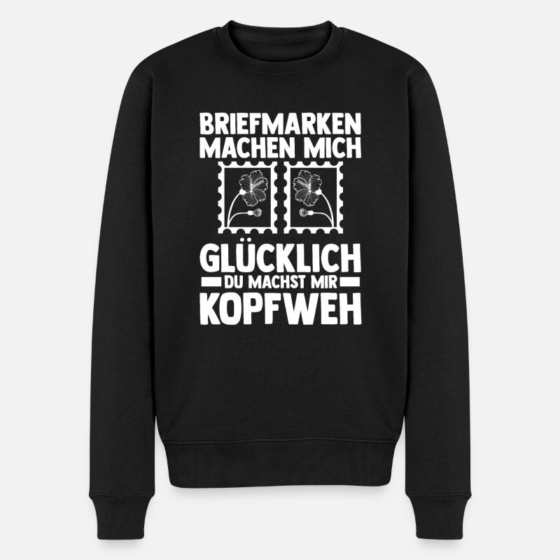 Philatelie Briefmarkensammlung Briefmarkensammler - Männer Premium Bio Pullover - Schwarz