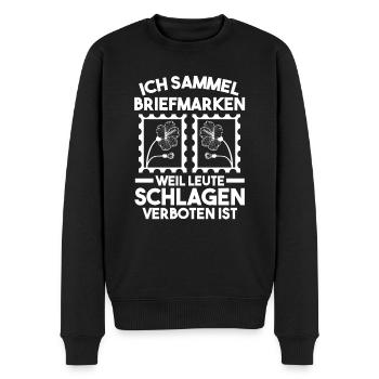 Philatelie Briefmarkensammlung Briefmarkensammler - Männer Premium Bio Pullover - Schwarz - Vorne - Nico (187cm)