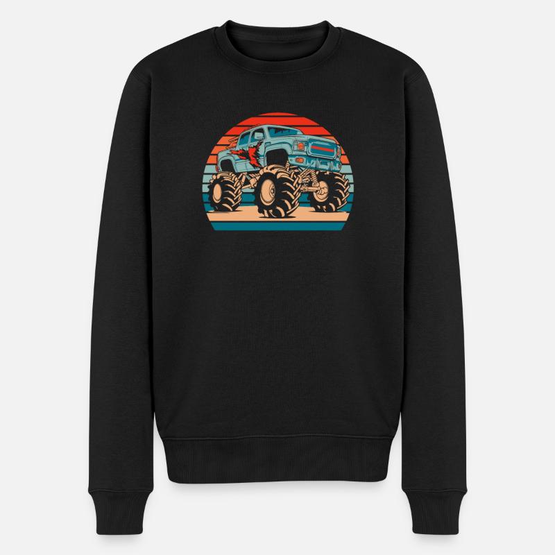 Monster Truck - Männer Premium Bio Pullover - Schwarz