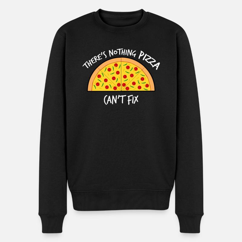Pizza Pizzaria Pizzabäcker - Männer Premium Bio Pullover - Schwarz